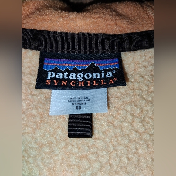 Patagonia Synchilla Burnt Orange Tan Fleece Full Zip-Up Jacket Womens XS - Picture 8 of 8